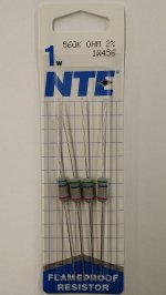 560K Ohm 1 Watt Metal Oxide Film Resistor (4Pk) 2% Tolerance
