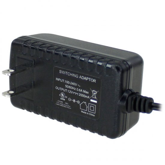 12VDC 2Amp AC Adaptor 2.1mm/5.5mm Tip+