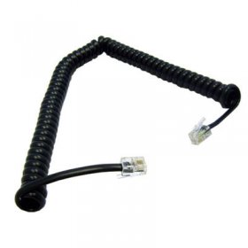 14Ft Black Coiled Data Interconnect Cable (6P6C) For Data Pin1-1