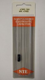 0.47uf 50V Non-Polar Radial Lead Electrolytic Capacitor