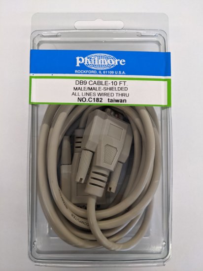 10Ft DB9 M/M Molded Serial Cable
