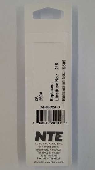 2 Amp (S505) Ceramic Fuse (5Pk) Slow Blow 5x20mm
