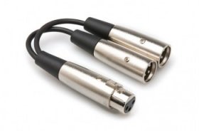 Y Cable XLR3F to Dual XLR3M 6"