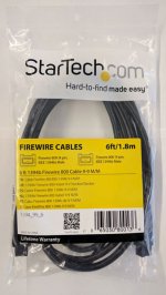 6Ft 1394b 9 Pin to 9 Pin Firewire 800 Cable M/M