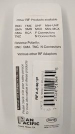 RF Adapter TNC Jack to N Jack