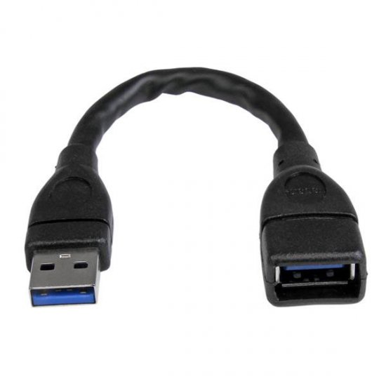 USB 3.0 A-to-A Extension Cable - M/F - 6 in, Black