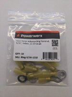 Heat Shrink Adhesive Ring Terminal, 5/16", Yellow 12-10 Awg 10Pk