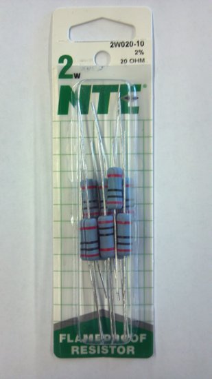 20 Ohm 2 Watt Metal Oxide Film Resistor (10Pk) 2% Tolerance