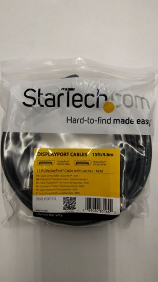 15Ft DisplayPort 1.2 Cable with Latches M/M – DisplayPort 4k