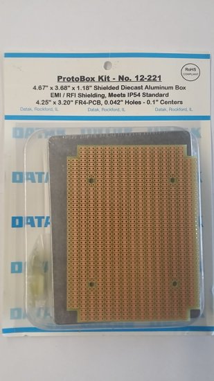 4.67x3.68x1.18" Protobox Kit Hammond 1590BB w/Board 4.25x3.2"