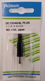 Size ? 3.5/1.1mm Coaxial DC Power Plug Inline with Strain Relief