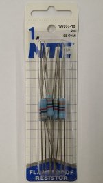 33 Ohm 1 Watt Metal Oxide Film Resistor (10Pk) 2% Tolerance