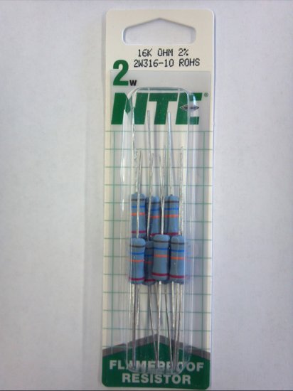 16K Ohm 2 Watt Metal Oxide Film Resistor (10Pk) 2% Tolerance