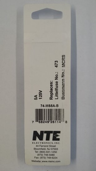 5A Slow Blow Pico/Micro Fuse (5Pk) 2.4x7mm