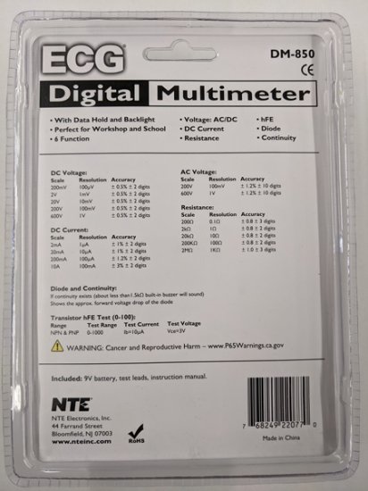 ECG DM-850 Digital Multimeter