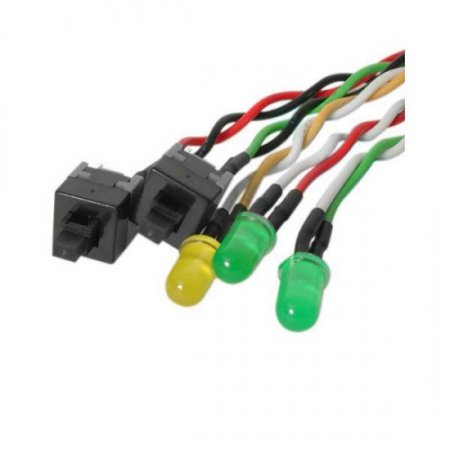Replacement Power Reset LED Wire Kit for ATX Case Front Bezel