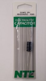 220uf 25V Axial Lead Electrolytic Capacitor