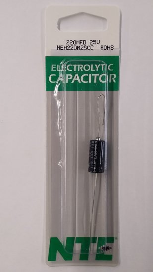 220uf 25V Axial Lead Electrolytic Capacitor
