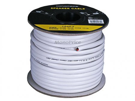 100' 14Awg 4-Conductor Oxygen-Free Pure Bare Copper Speaker Wire
