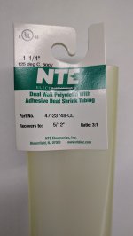 1.25" Clear 48" Dual Wall 3:1 Polyolefin Heat Shrink w/Adhesive