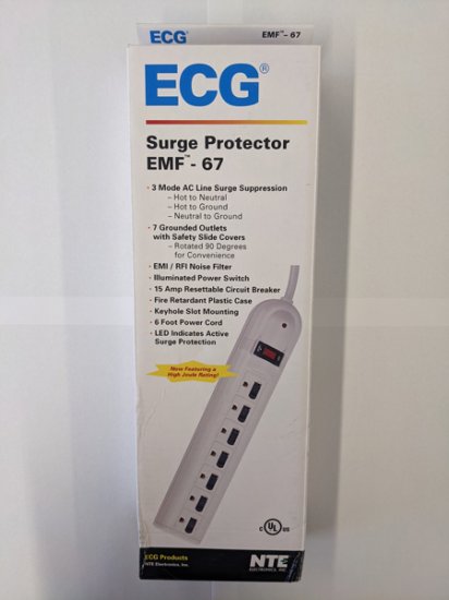 Surge Protector 7 Outlet w/Safety Covers 6Ft Cord 1050 Joules