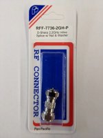 F Male Inline Splice, Pass up to 2GHz, F Plug to F Plug