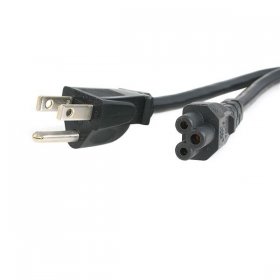 3Ft 18AWG Standard Laptop Power Cord NEMA 5-15P to C5 Mouse Ears