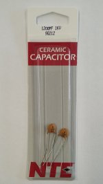1,200pf/1.2nf/0.0012uf 1000V Ceramic Disc Capacitor (2Pk)