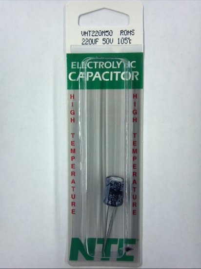 220uf 50V 105°C Radial Lead Electrolytic Capacitor
