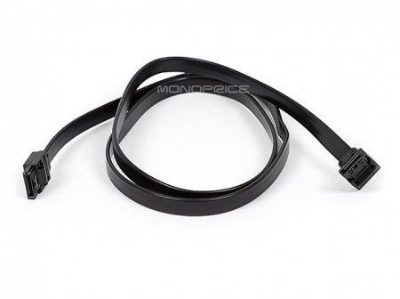 36" Black SATA 6Gbps Cable w/Locking Latch Straight/90°