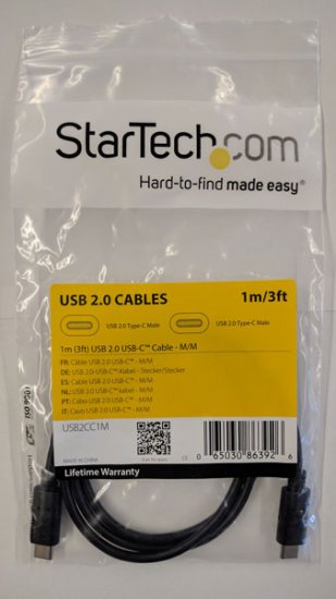 USB-C Cable - M/M - 1 m (3 ft.) - USB 2.0 - USB-IF Certified