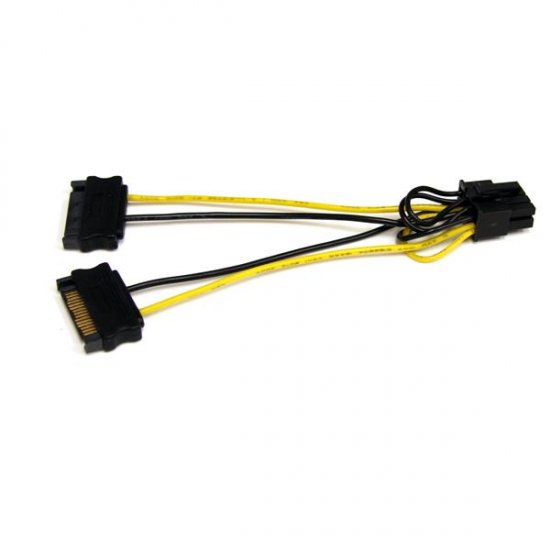 6in SATA Power to 8 Pin PCI Express Video Card Power Cable Adapt
