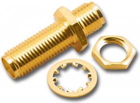 SMA Jack to SMA Jack Bulkhead Coupler (Gold)