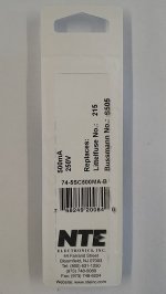 .5 Amp (500mA) S505 Ceramic Fuse (5Pk) Slow Blow 5x20mm