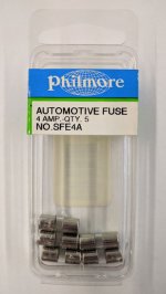 4 Amp (SFE) Auto Fuse 32V 1/4" x 5/8" (5Pk)