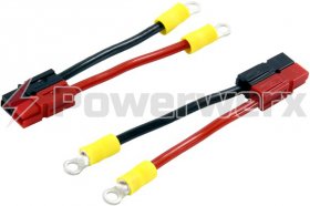 Short #8 Ring to Powerpole Connector Adapter Pair