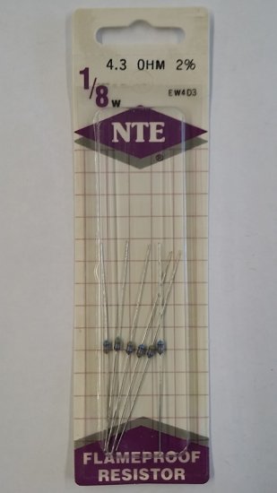 4.3 Ohm, 1/8W, 2% Metal Film Flameproof Resistor (6Pk)