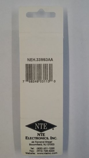 0.33uf 63V Axial Lead Electrolytic Capacitor
