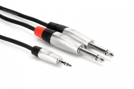 6Ft Pro Stereo Breakout Cable REAN 3.5mm TRS to Dual 1/4in TS