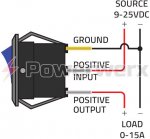 Powerwerx Panel Mount Red Switch On-Off SPST 15A 12VDC