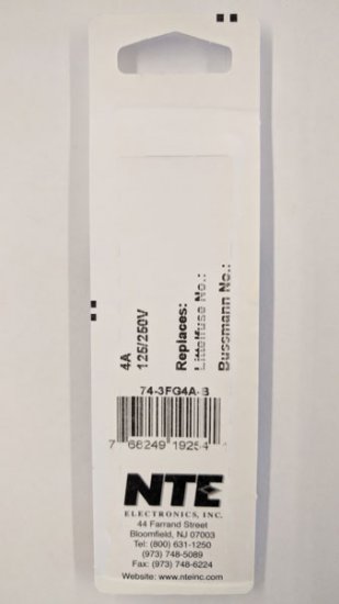 4 Amp Micro Cartridge Fuse (5Pk) Fast Acting 3.6x10mm