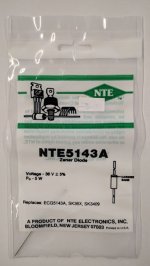 NTE5143A Zener Diode 36.0V 5W Axial Leaded