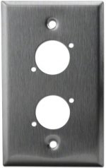Dual Port Stainless Wall Plate For Square XLR