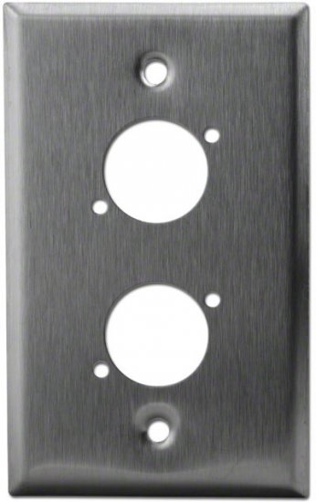 Dual Port Stainless Wall Plate For Square XLR