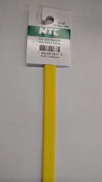 5/16" Yellow 48" Thin Wall 2:1 Polyolefin Heat Shrink Tubing