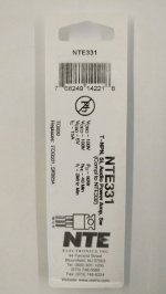 NTE331 T-NPN, Si, Audio Power Amp, Switch (Compl to NTE332)