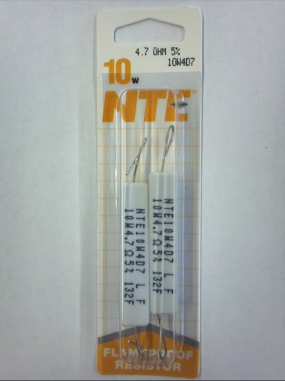 4.7 Ohm 10W Cerment Power Wirewound Resistor (2Pk) 5% Tolerance