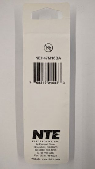 47uf 16V Axial Lead Electrolytic Capacitor