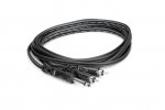 6.6Ft (2m) Y Cable, 1/4in TS Male to Dual RCA Male