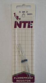 91 Ohm, 1/8W, 2% Metal Film Flameproof Resistor (6Pk)